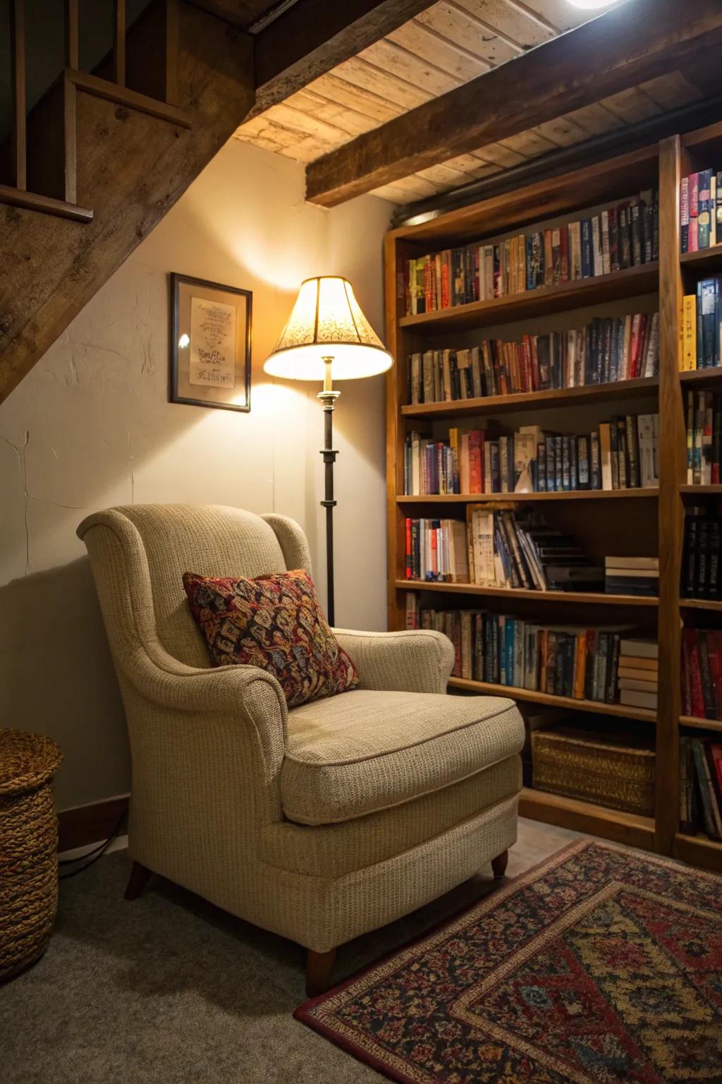 Escape into a great book in your cozy personal library.