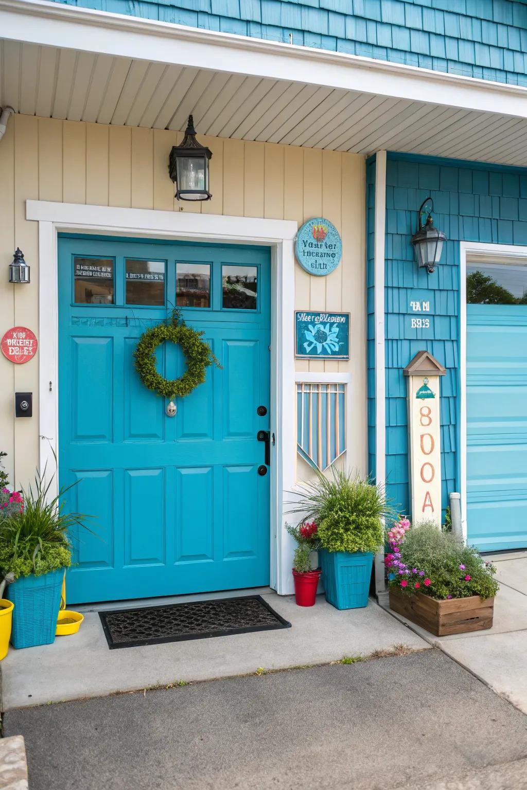 A bold door color makes a strong statement.