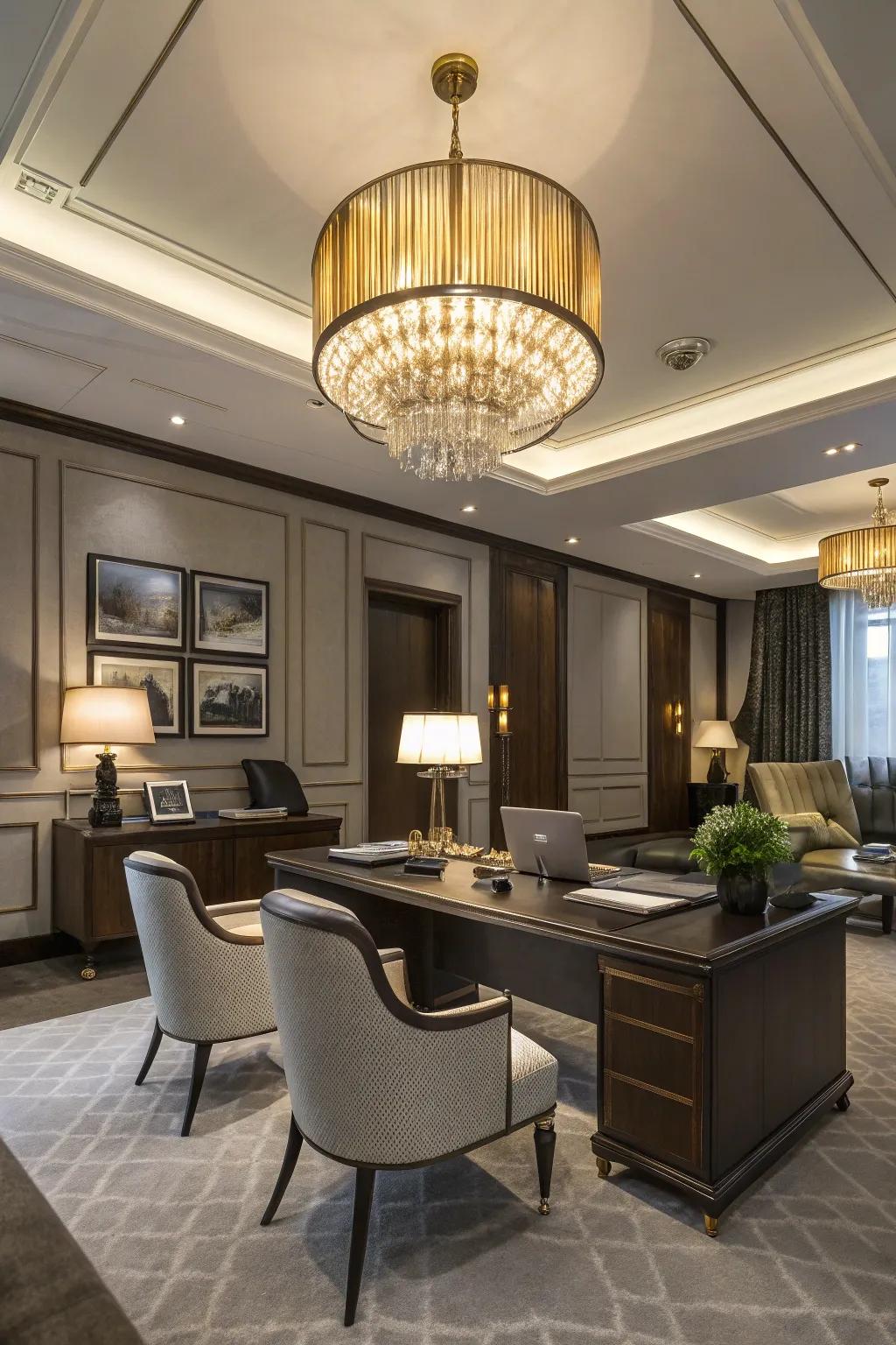 Pretty lights make the office feel better.