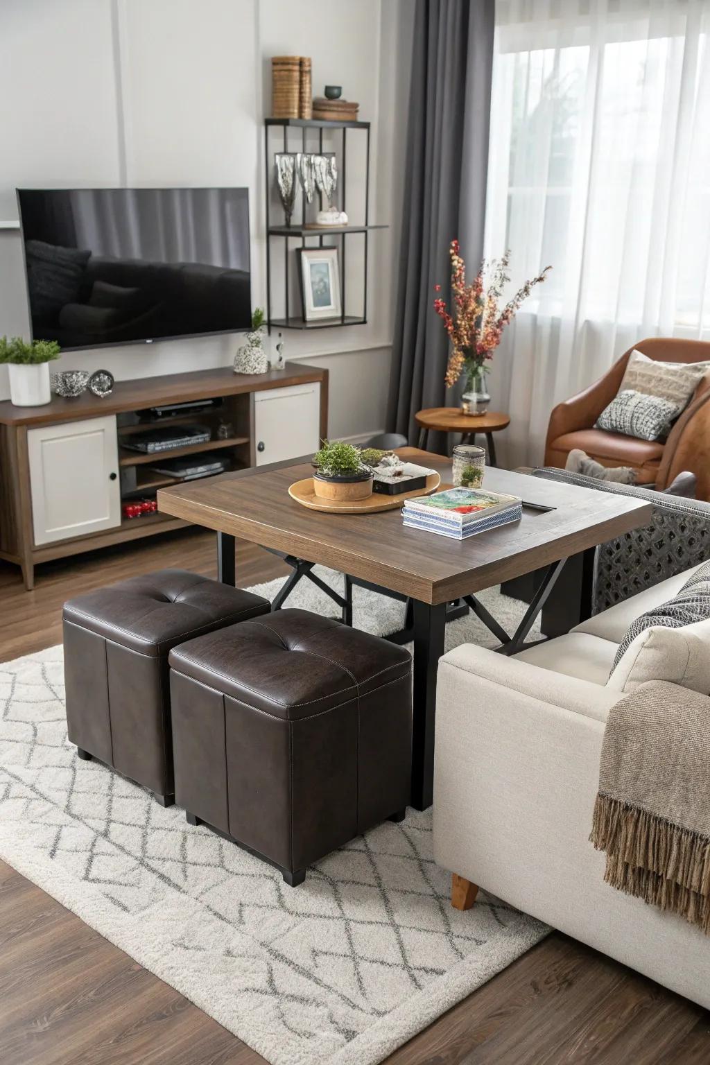 Multi-use tables are a smart way to save space and stay stylish.
