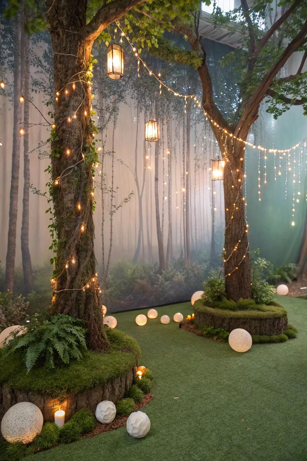 A magical forest backdrop setting the stage for enchanting photos.