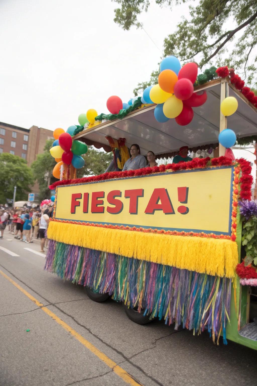 Festive placards declaring 'Fiesta!'