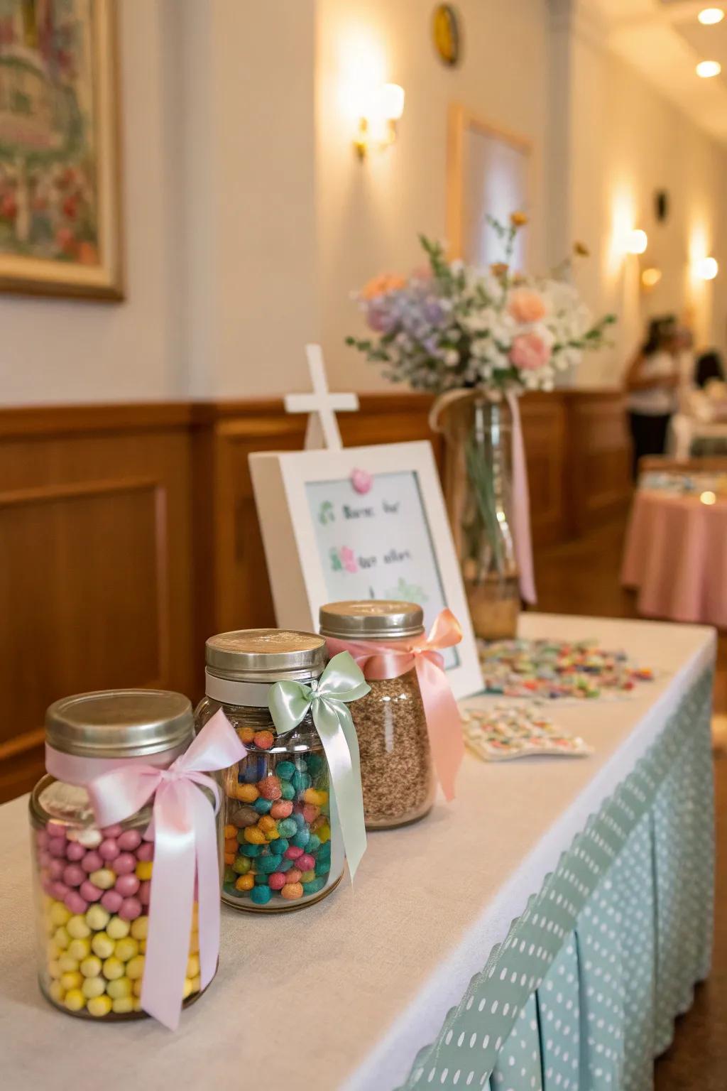 An engaging favor station is a fun and personal way for guests to take home memories.