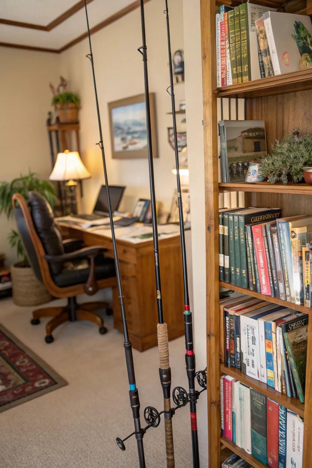 Angling tools furnish eccentric reinforcement for elegant bookshelves.