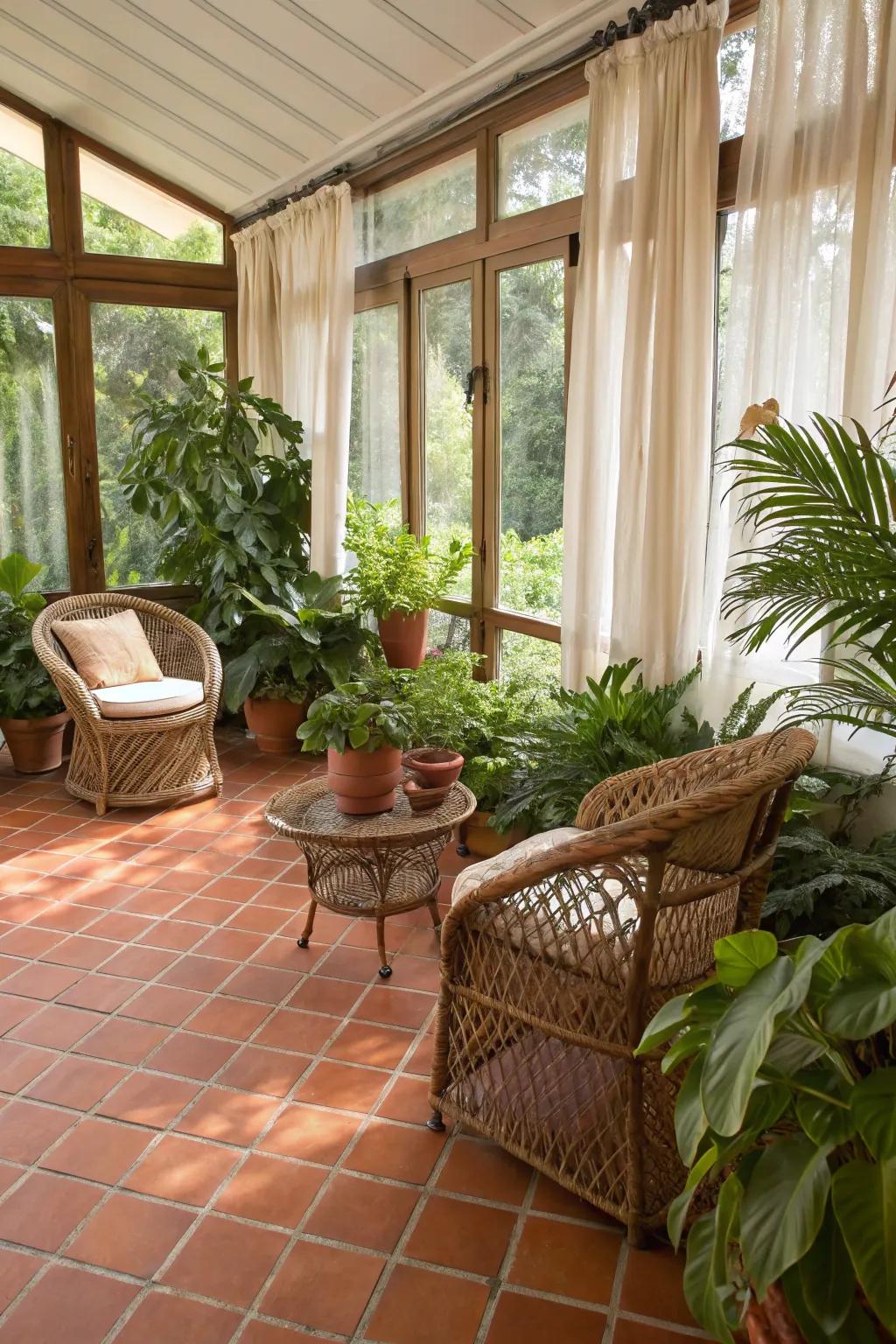 Baked earth offers a rustic, inviting charm.