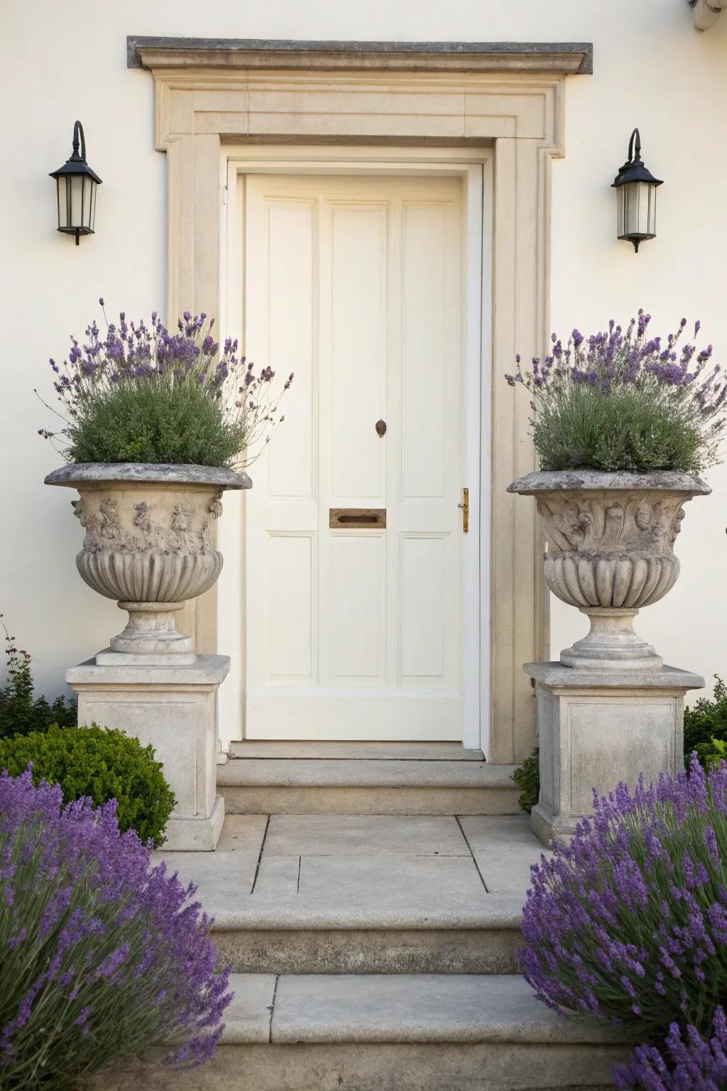 Embrace minimalism with a single plant variety for a refined visual.