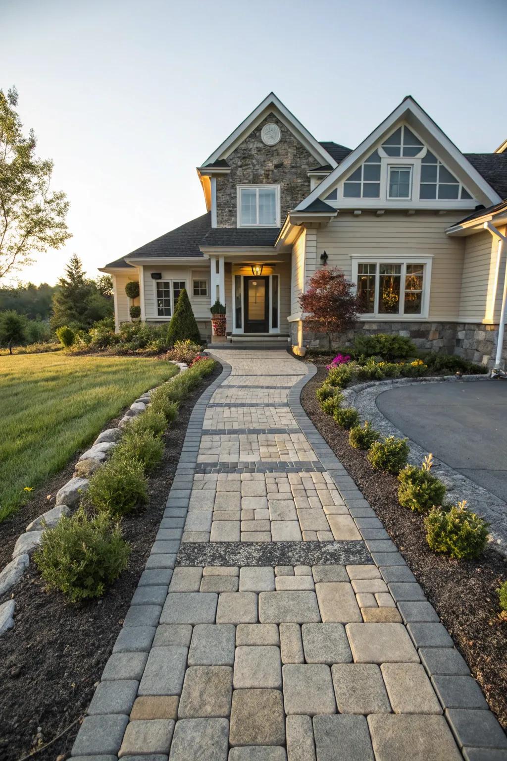 A stone-lined path enhances both the beauty and usability of your home's entryway.