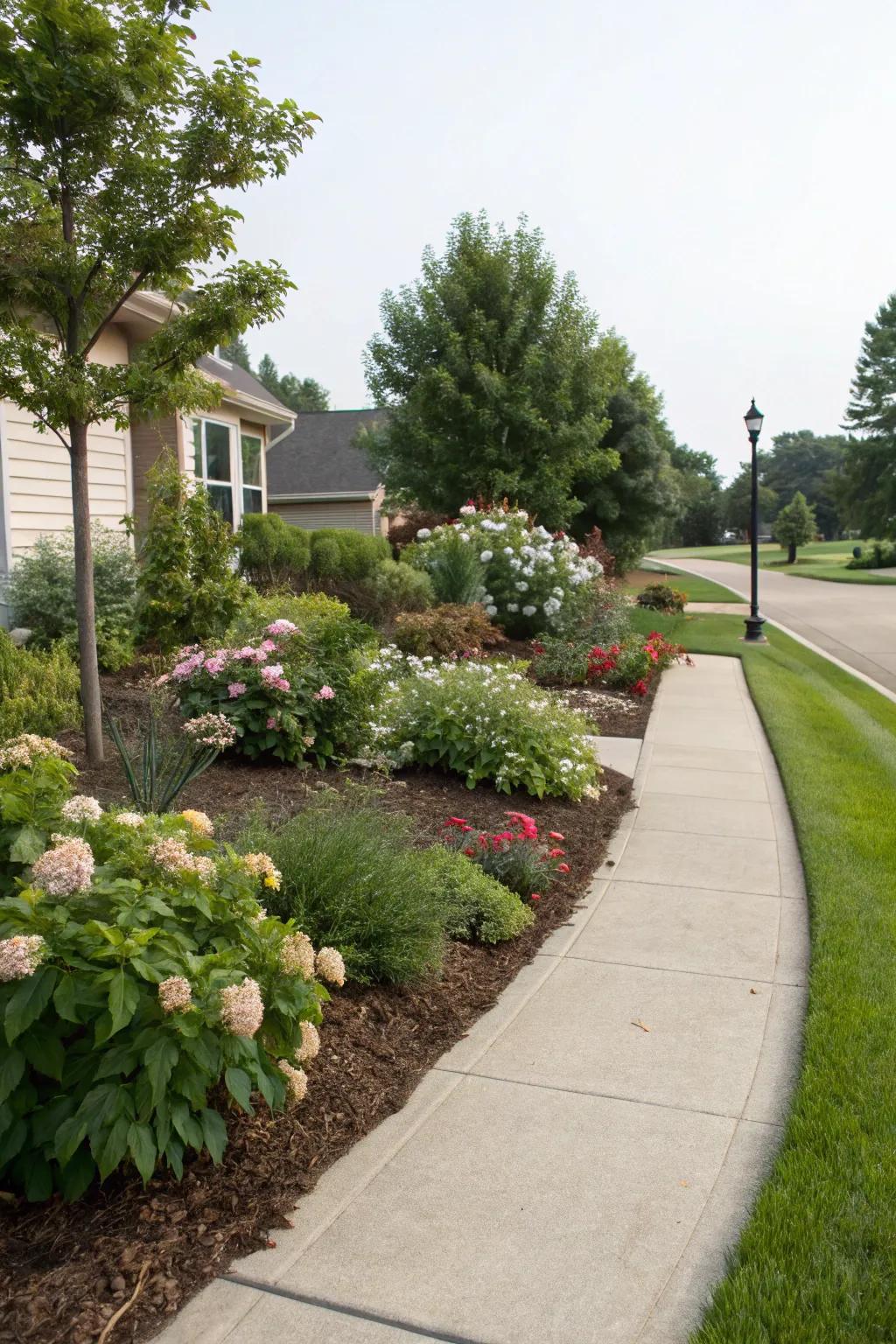 Mulch creates clean lines and enhances the overall garden aesthetic.