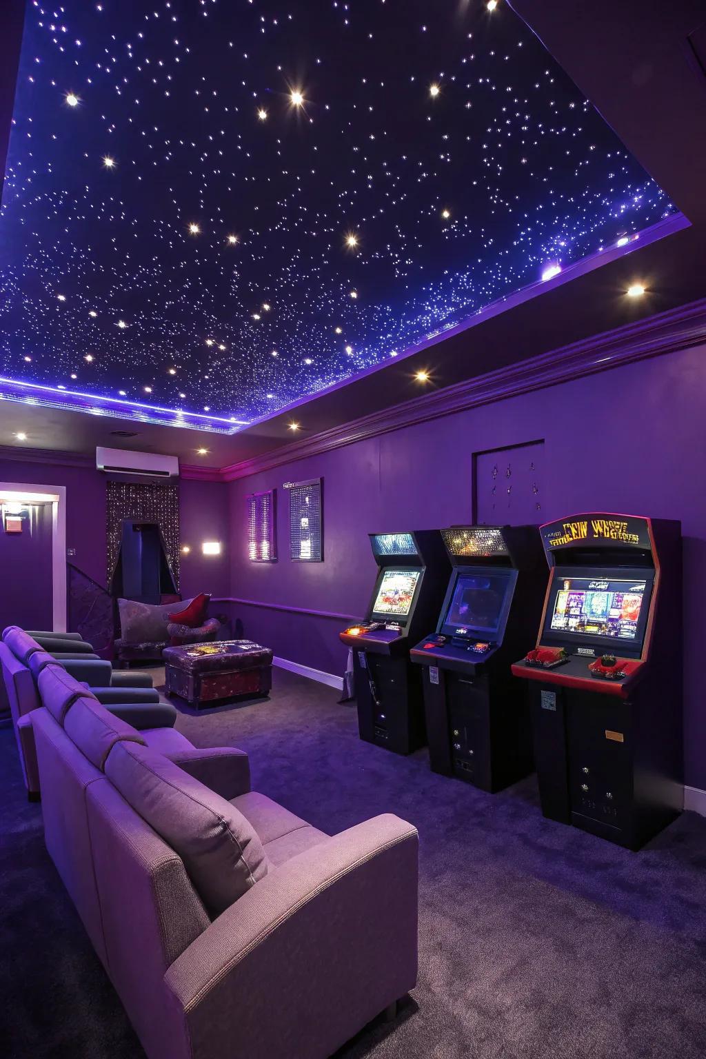 Your game room will have a sense of imagination and creativity thanks to the cosmic hues.