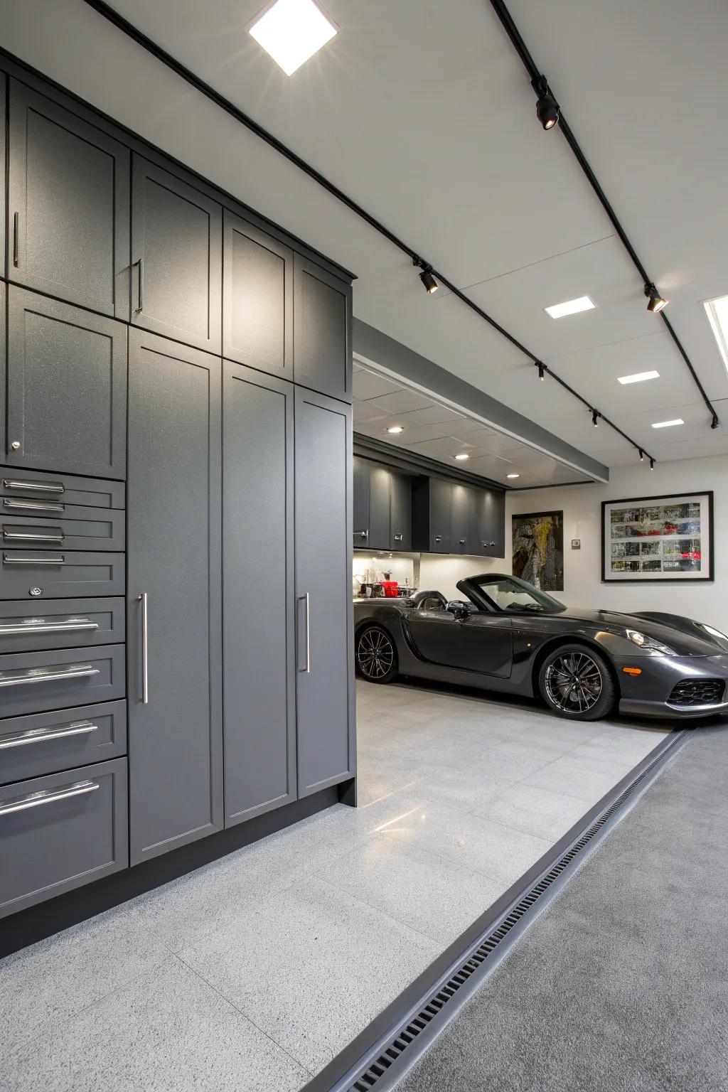 Stone gray fixtures add a touch of premium style.