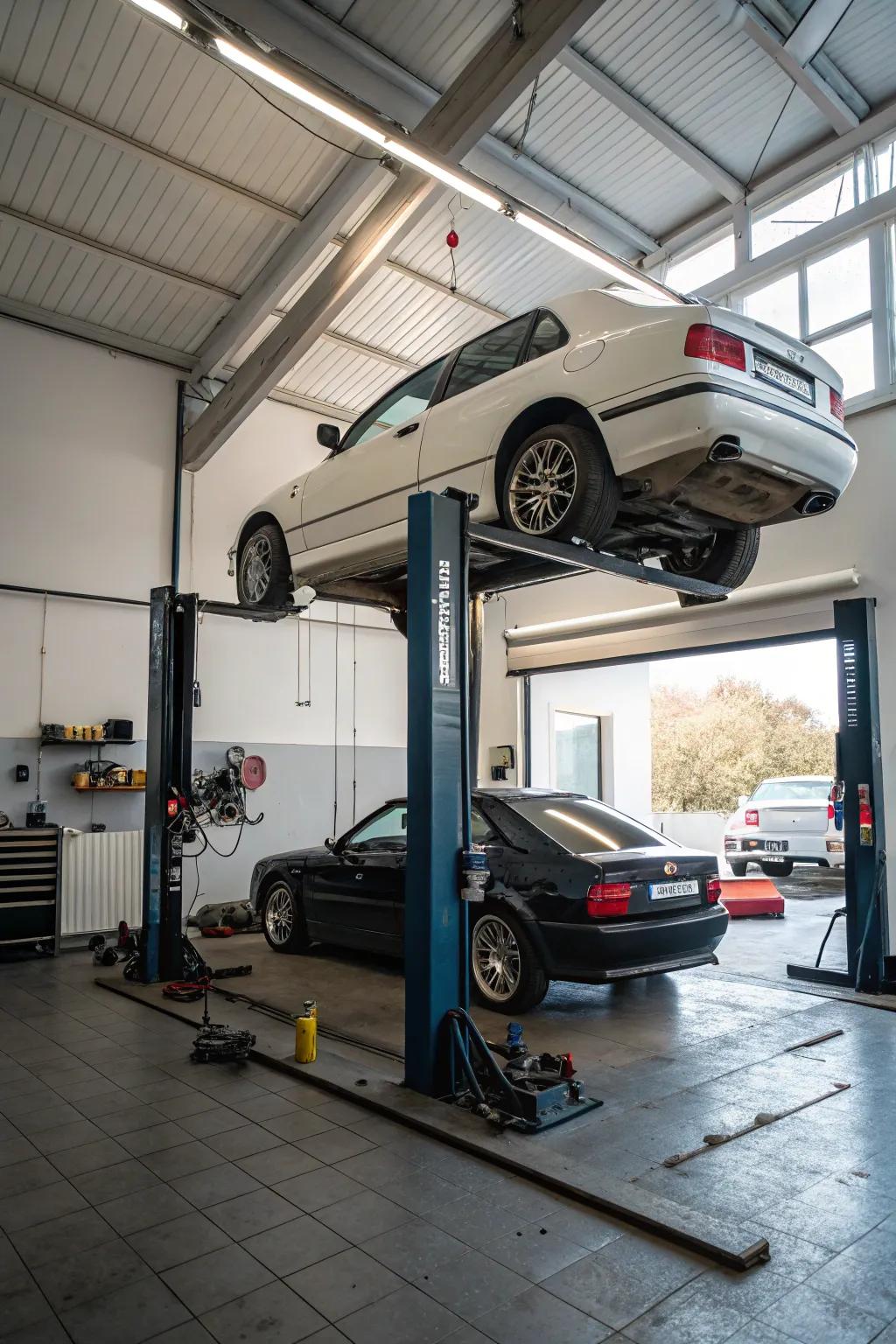 Your parking capacity is efficiently doubled with a car lift.
