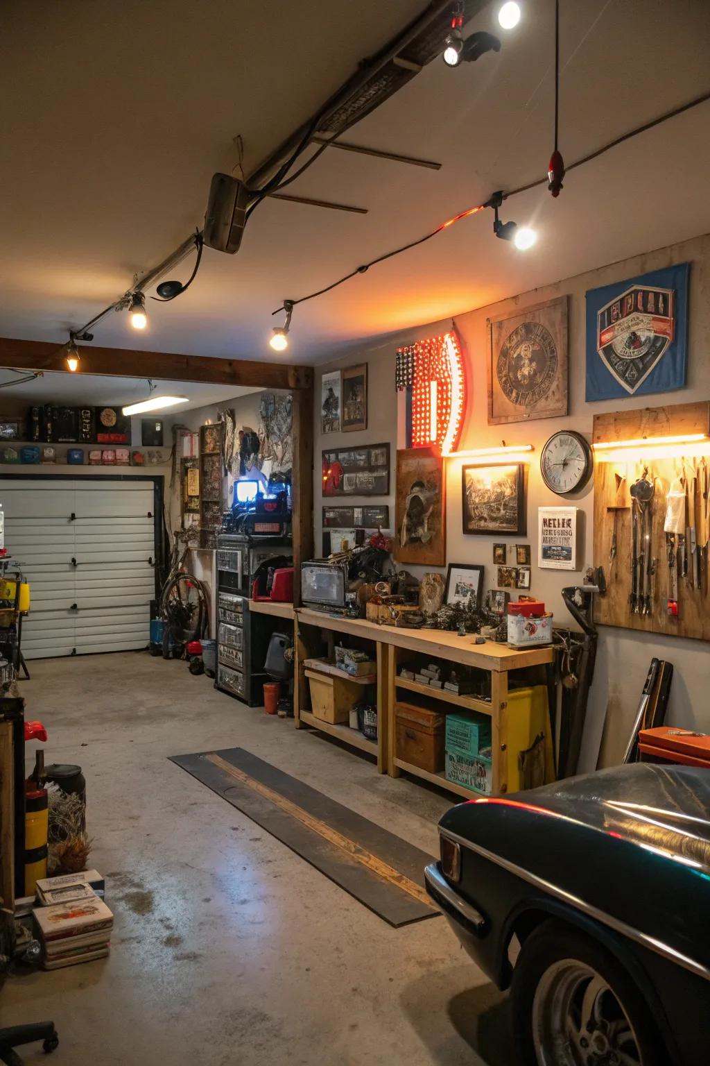 Artistic details that convert your garage into a personal gallery.