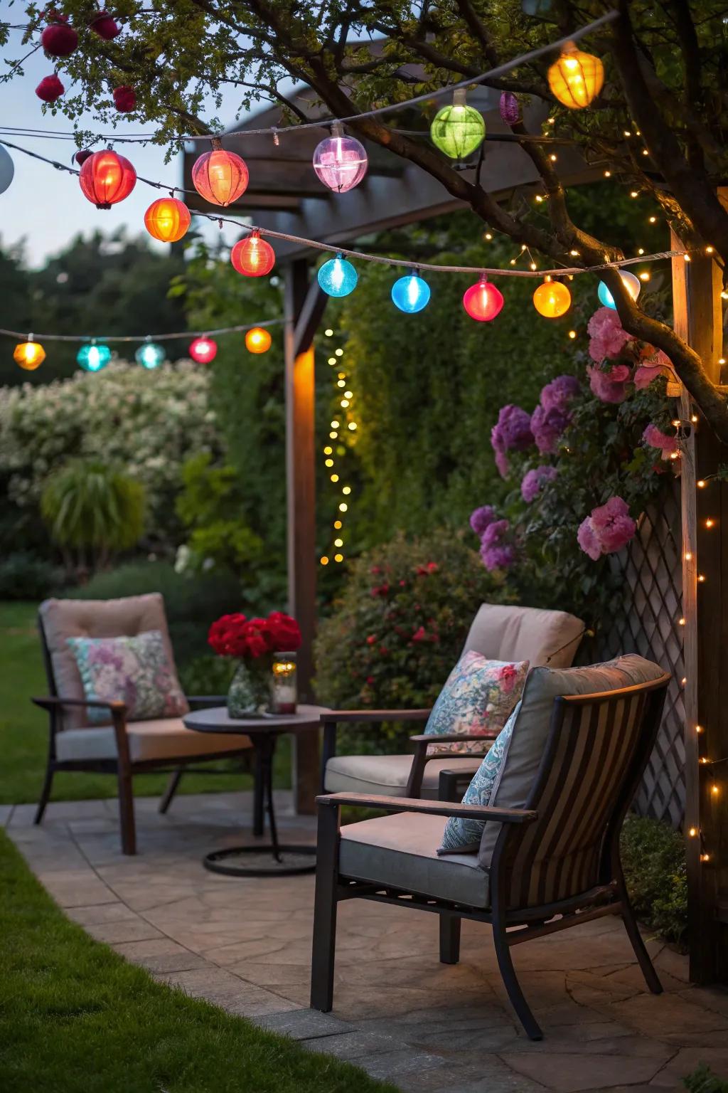 Introduce a splash of color with joyful lights.