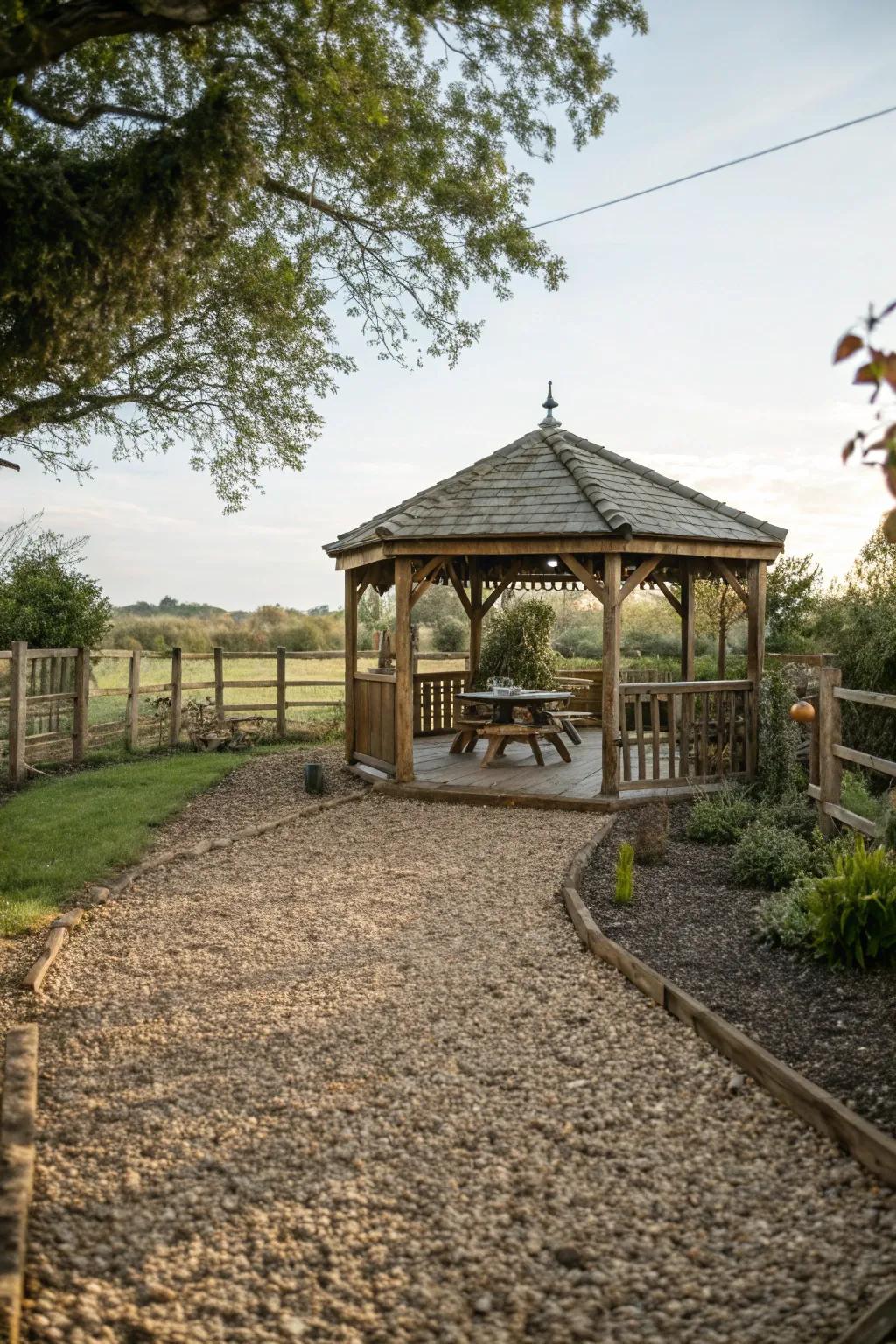 Fashion a countryside sensation through embossed grit flooring.