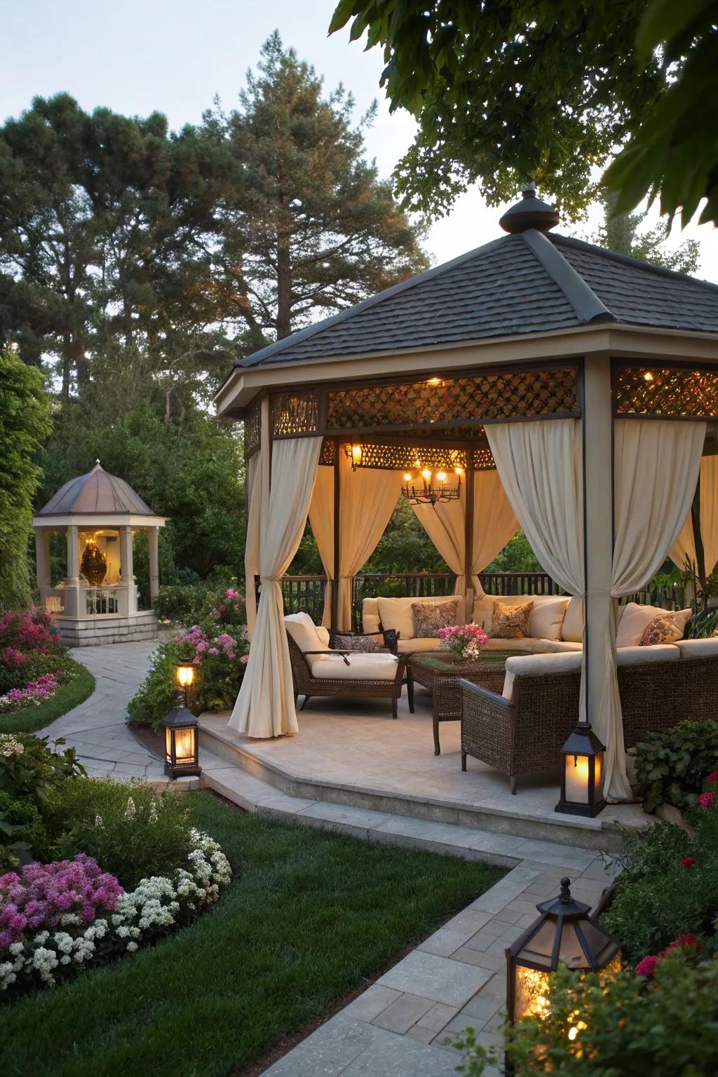 Corner lounges offer a snug and stylish seating option.
