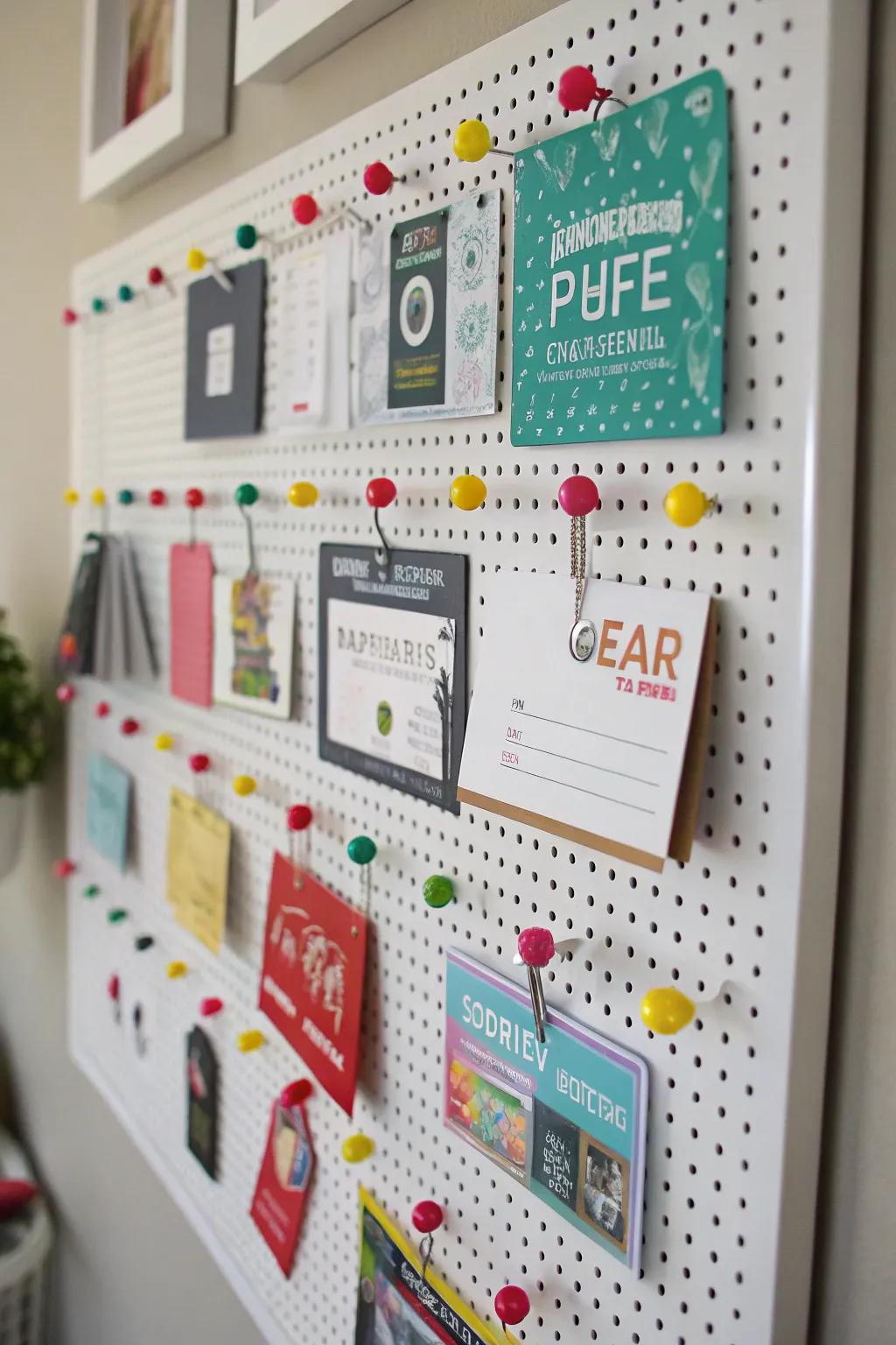 A presentation board delivers a fun and interactive method for showcasing gift cards.