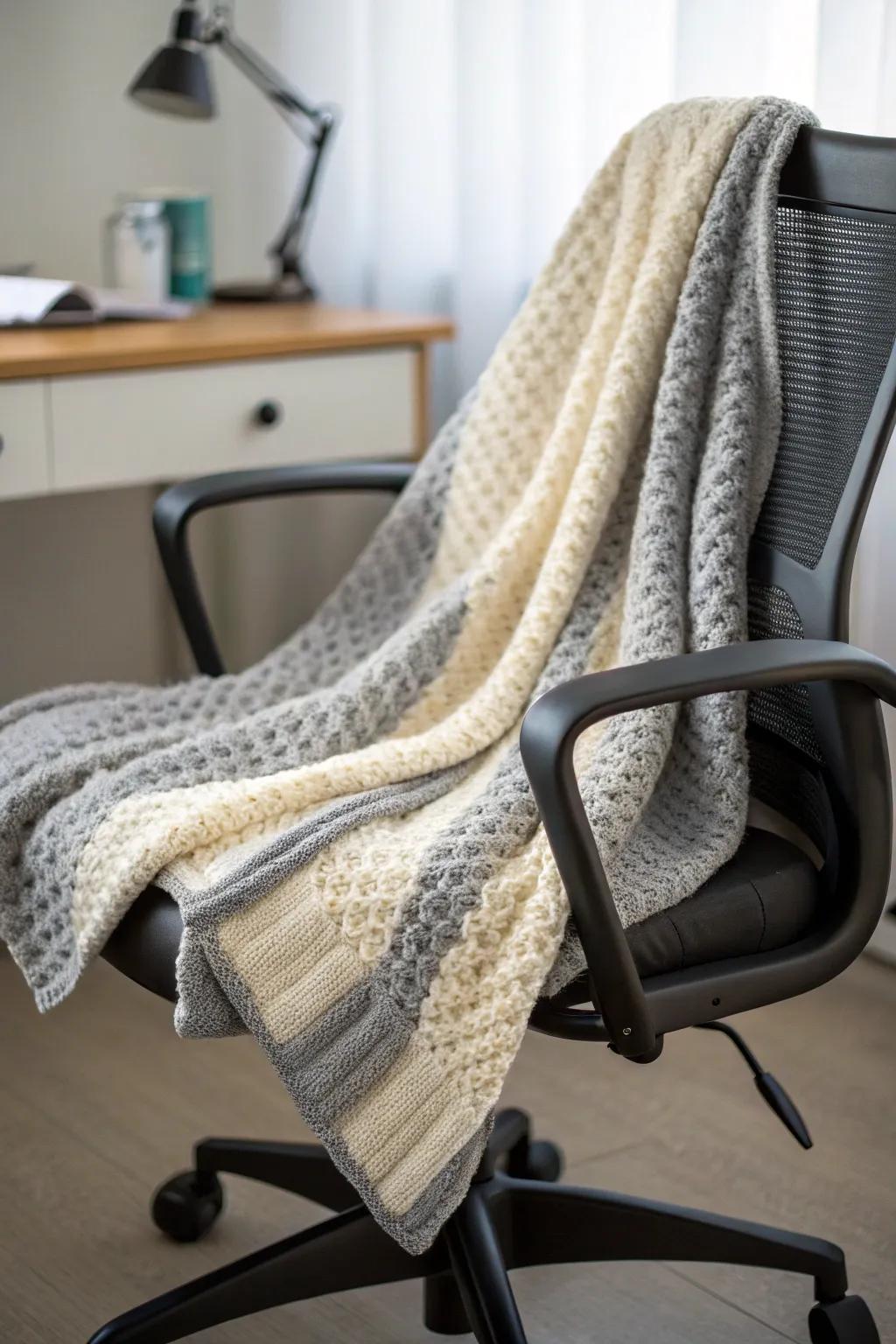 Staying warm and cozy with a comfort companion blanket.