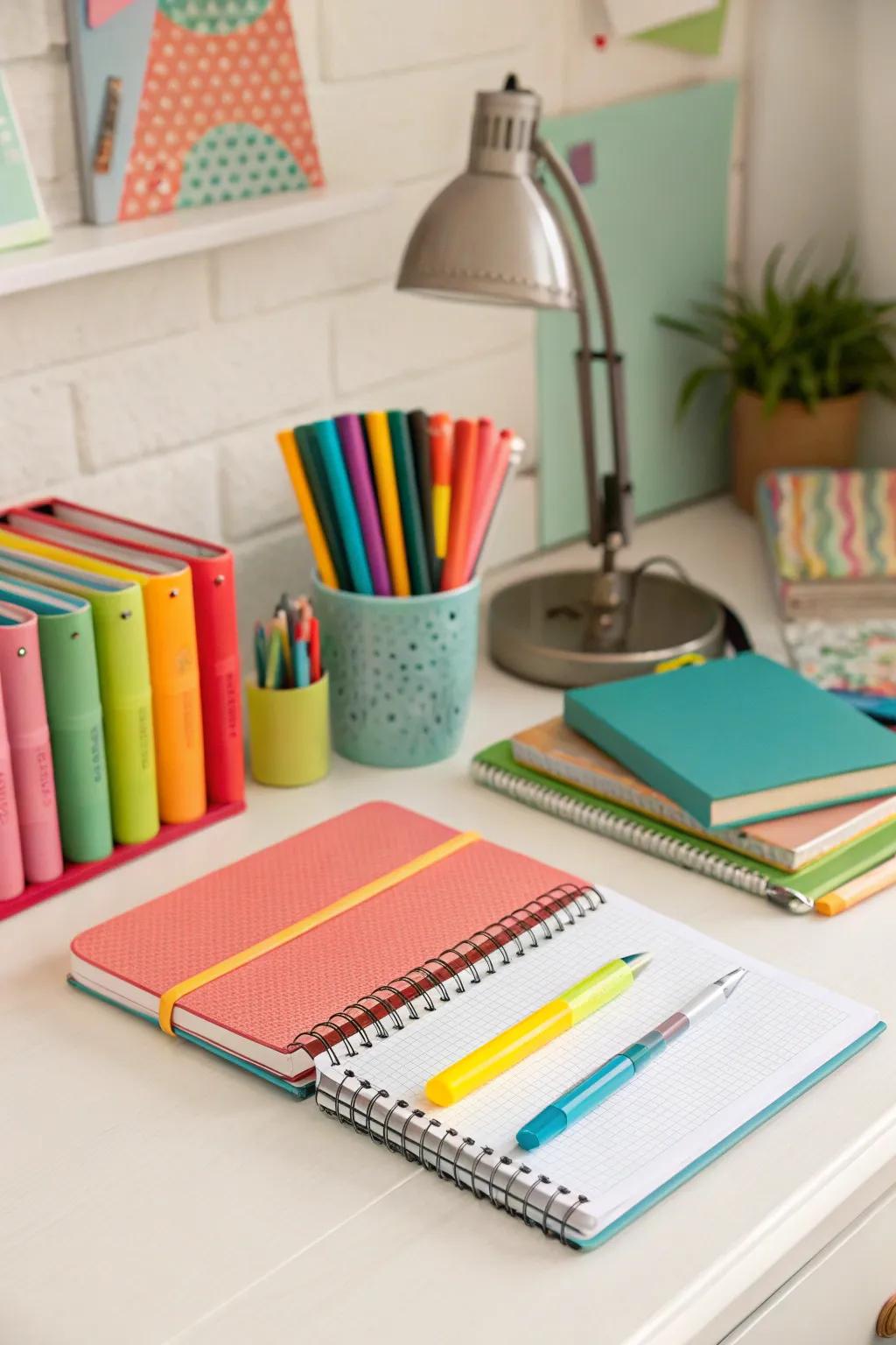 Any workspace will be more organized and colorful with a writing kit.