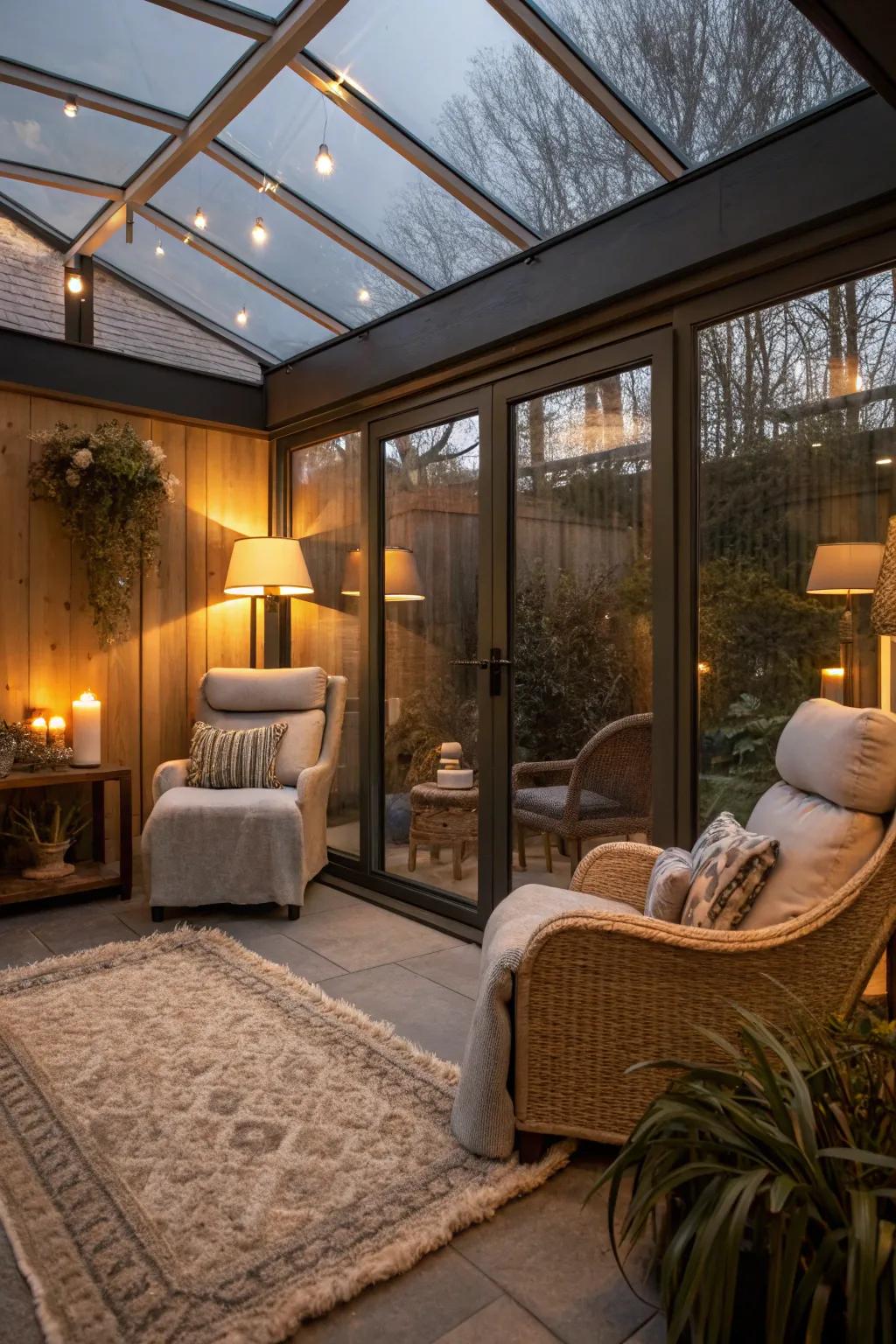 An all-season relaxation space perfect for unwinding.