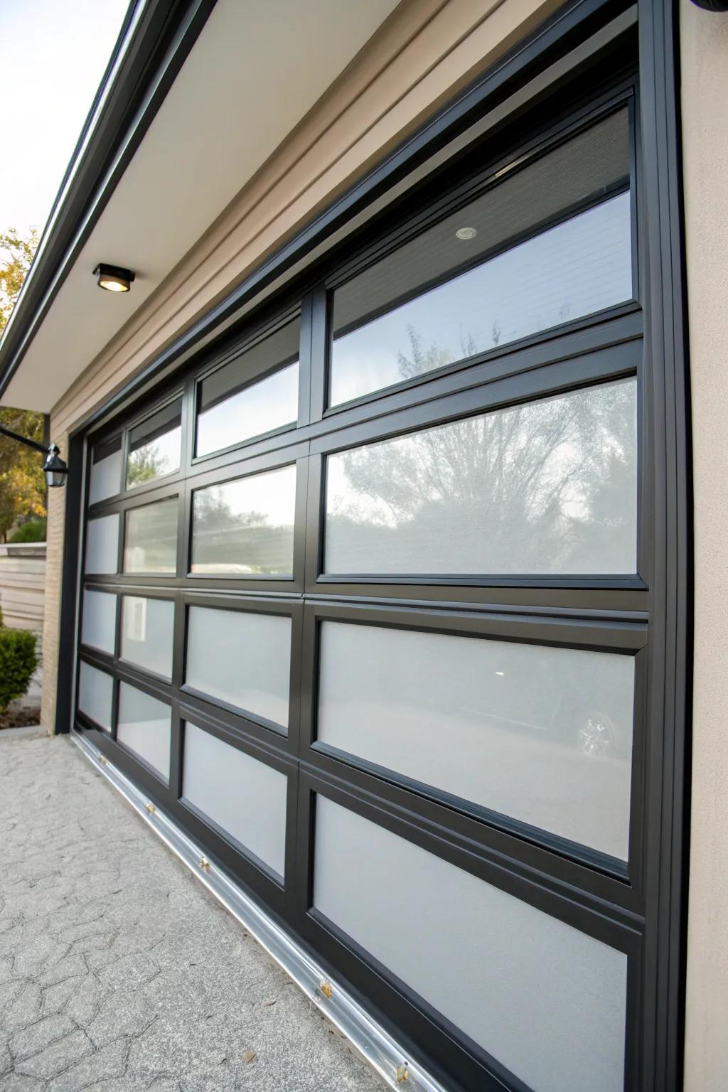 An efficient glass panel entryway with protected glass.