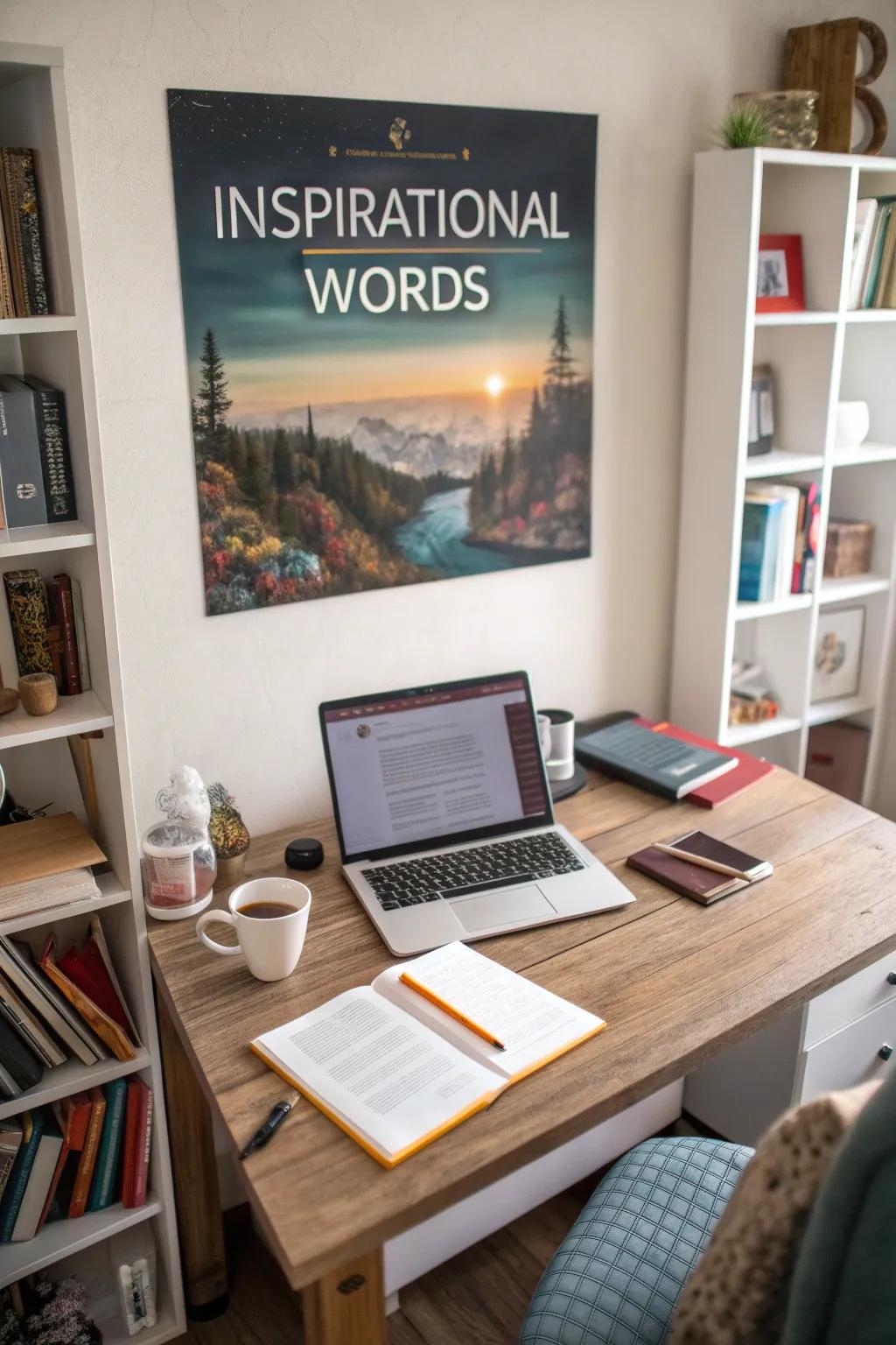 Uplifting words keep spirits high and fuel creativity.