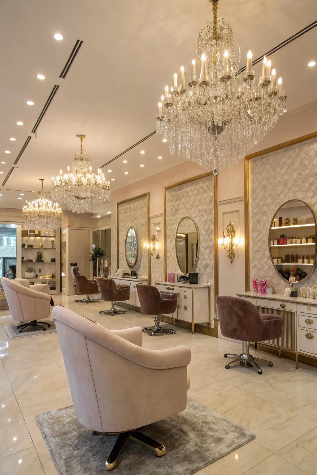 Luxurious elements add an air of sophistication to your salon.