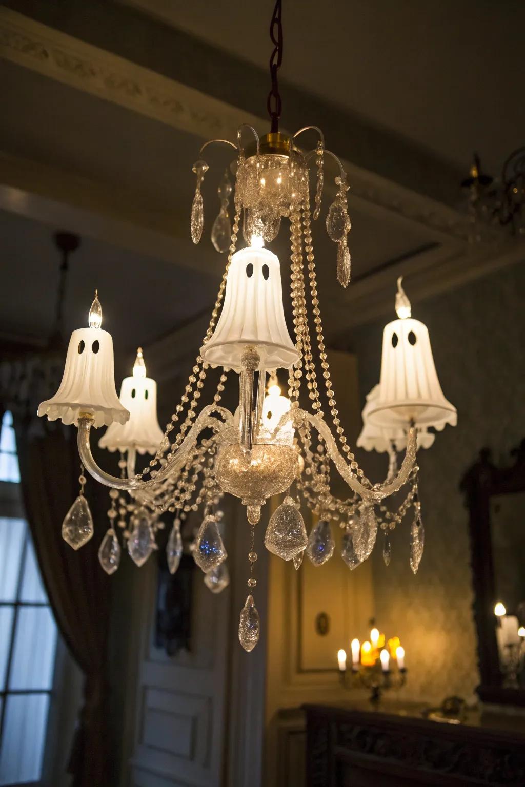 Luminous phantoms evoke an ethereal aura on your chandelier.