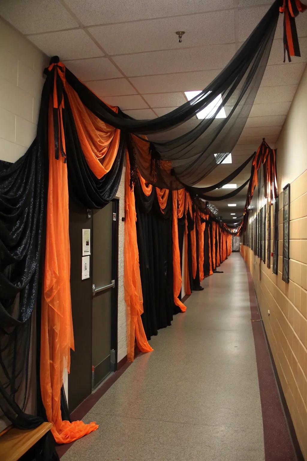 Black and amber set the perfect Halloween tone.
