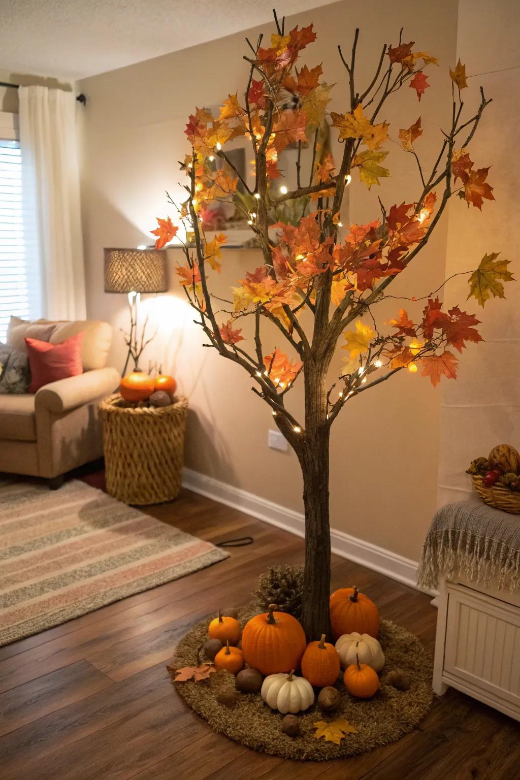 A Halloween tree encapsulating the essence of autumn.