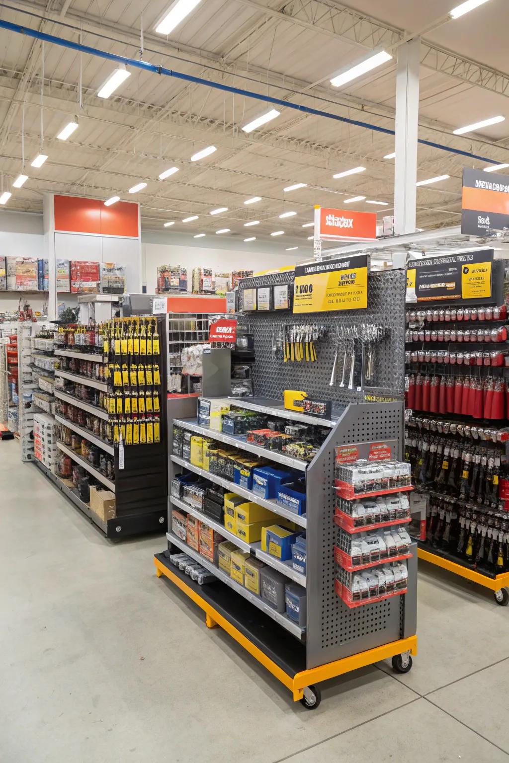 Adaptable displays that enable versatile item arrangements.