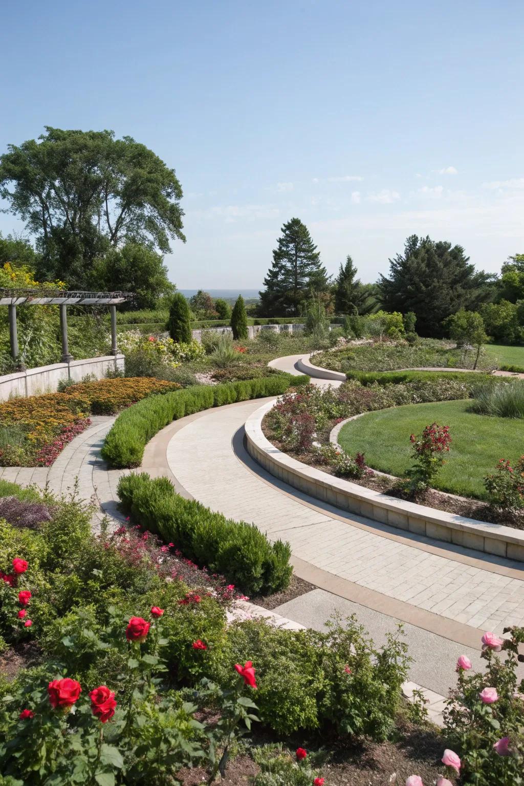 Organic arcs grant a free-flowing style to your garden.