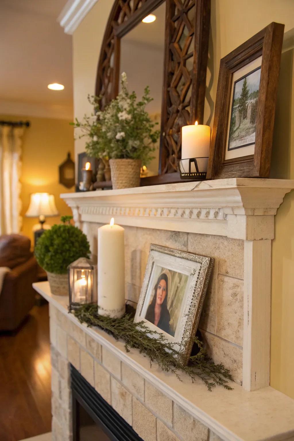 Asymmetry can inject a playful touch to your fireside.