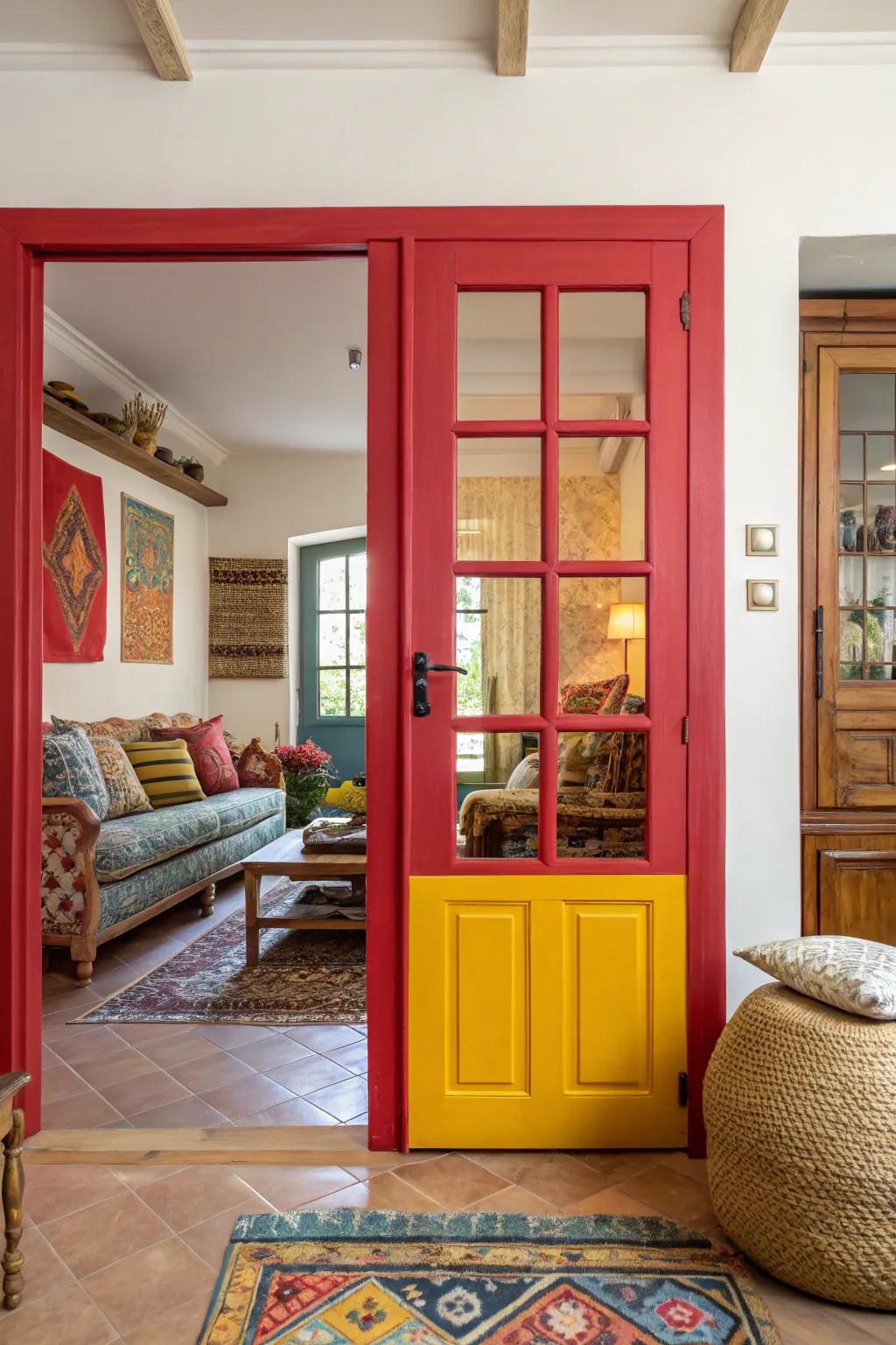 Striking color contrasts make a statement or conceal your sliding doors.
