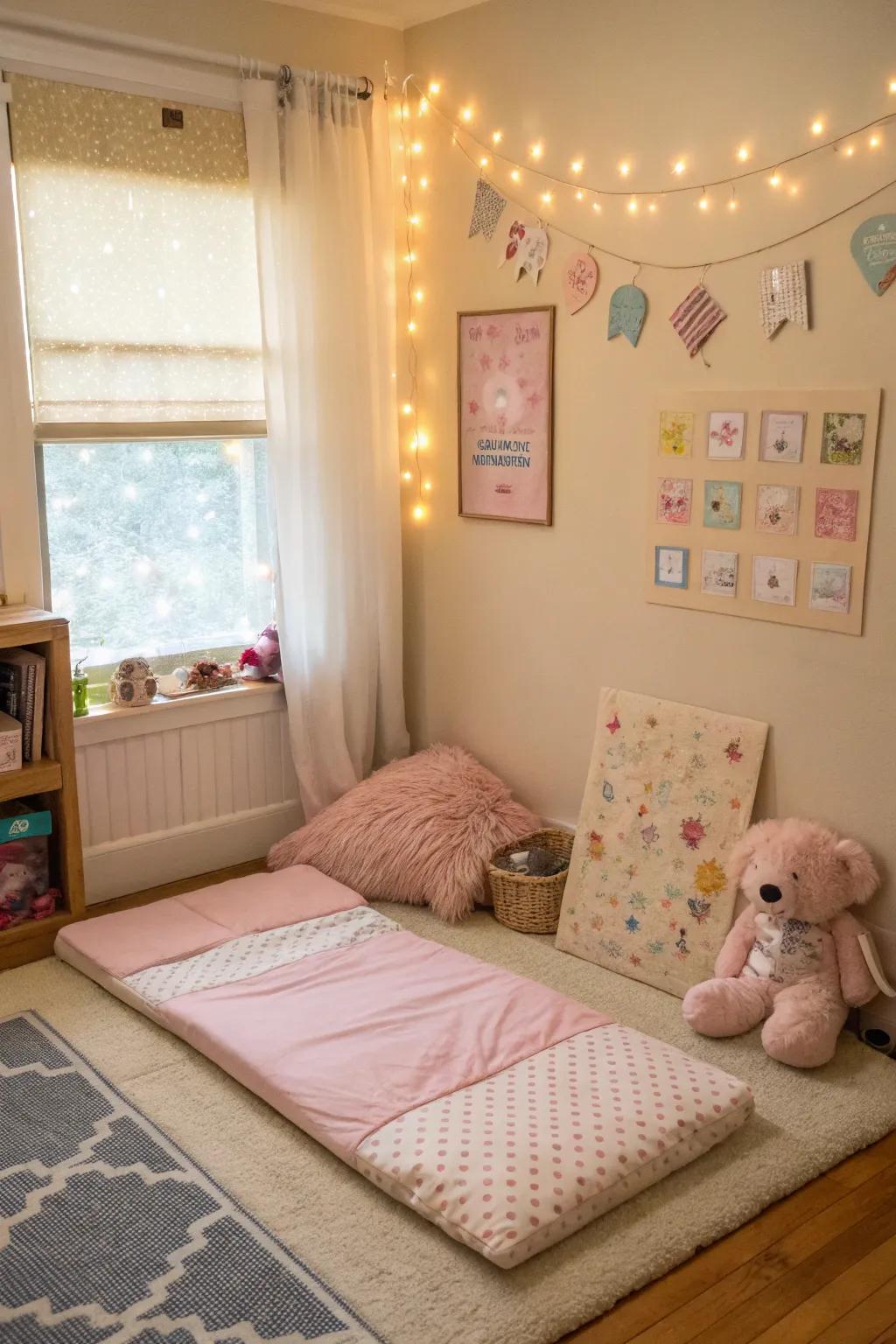 A comfortable nap area is vital for rest and relaxation.