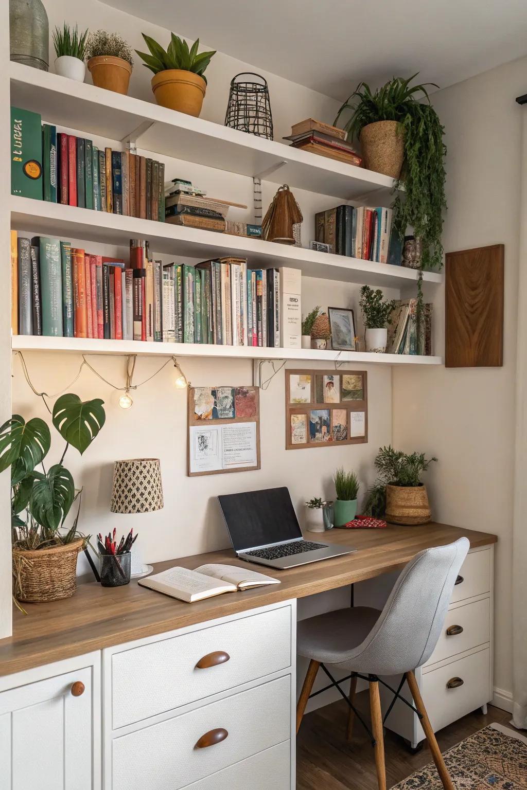 Useful shelving that serves as both storage and décor.