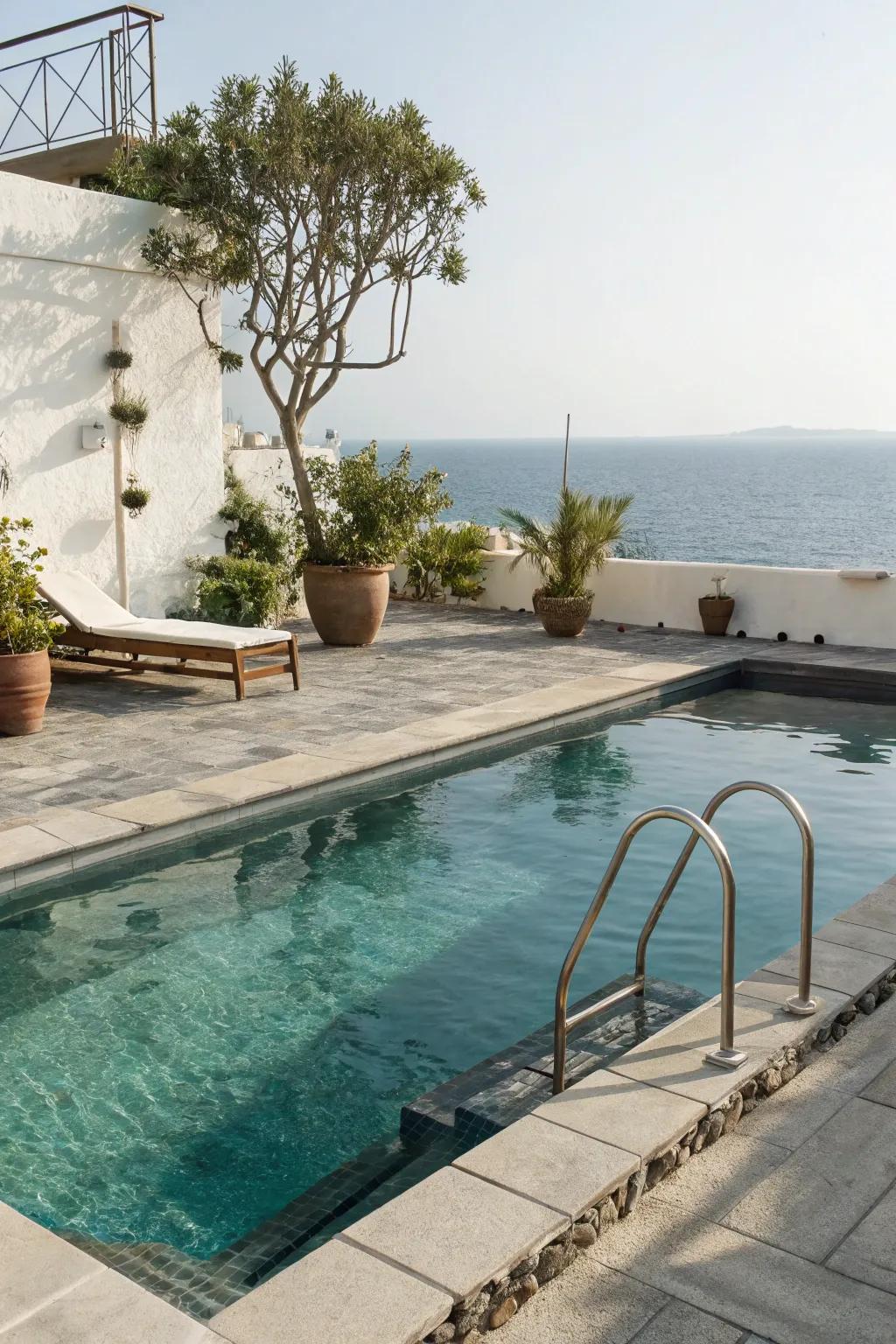 A nature-friendly mineral pool for a chemical-free swim.