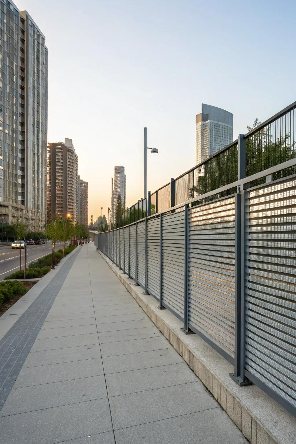 Factory metal panels for a strong and modern look.
