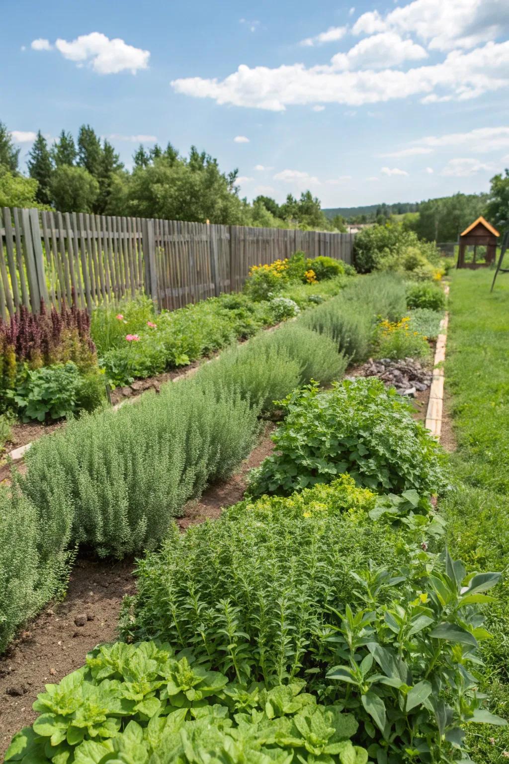 Herbs infuse both fragrance and utility into your veggie patch.