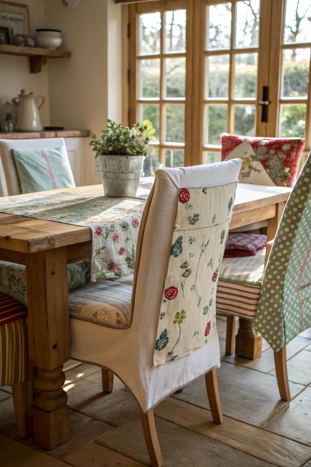 Eco-conscious vogue with pillowcase seat protectors.