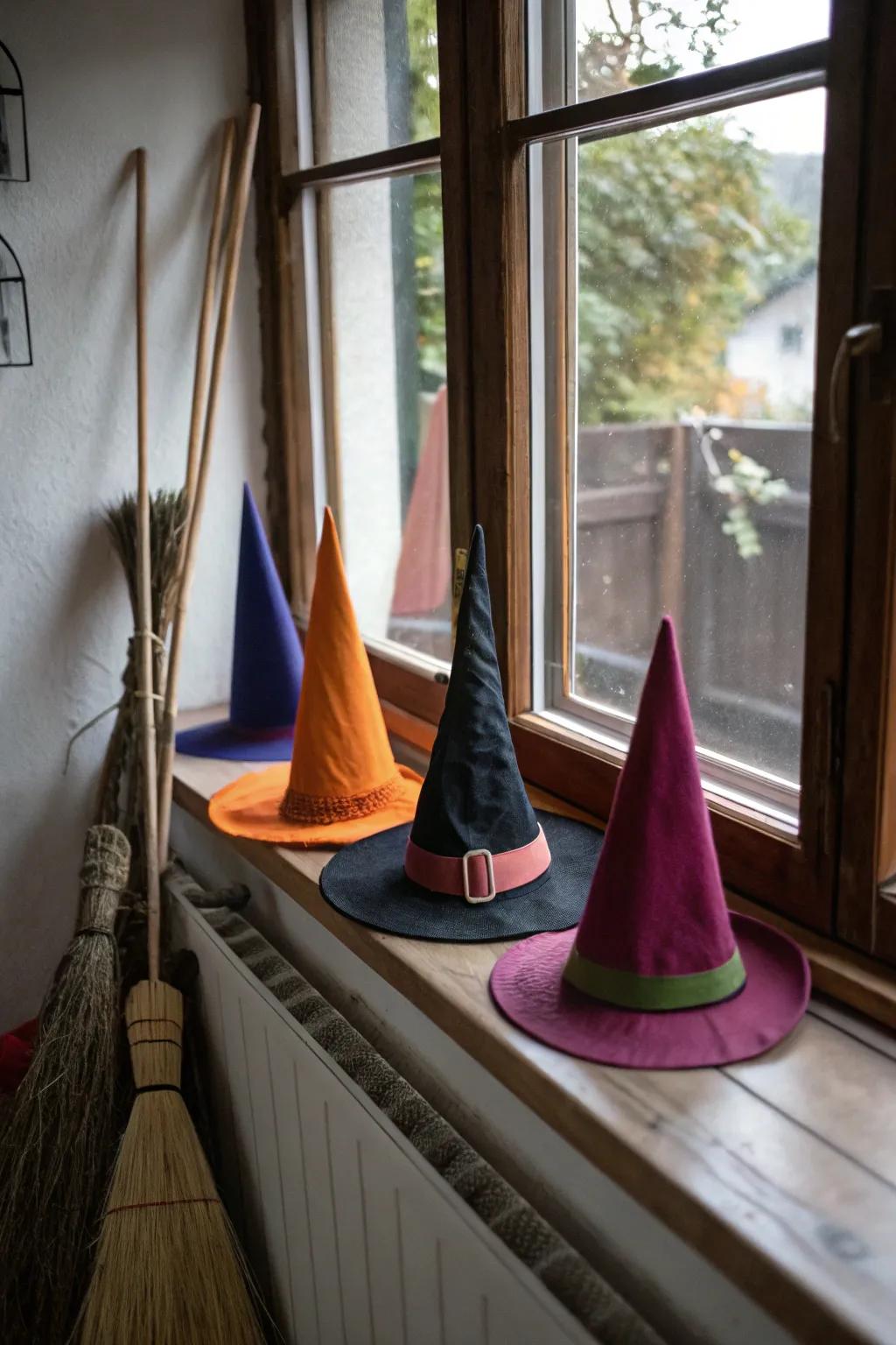 A witchcraft-inspired window scene for Halloween.