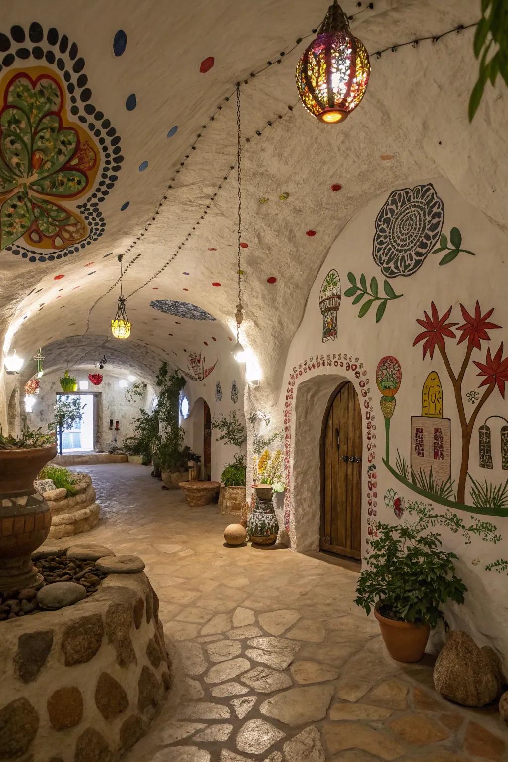 Creative touches instill individuality and charm into earth-sheltered homes.