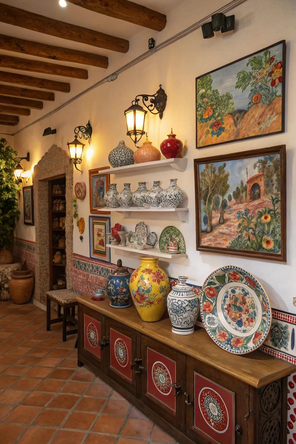 Creative decor contributes individuality and liveliness to the space.