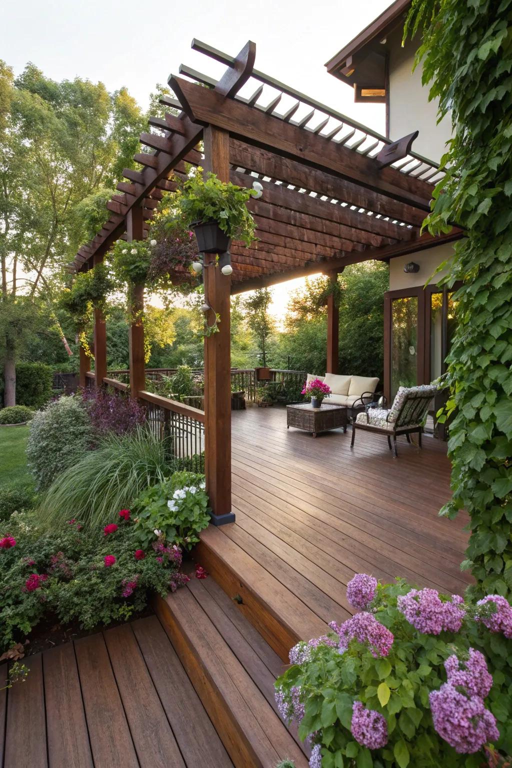 A pergola brings charm and shade to your deck.