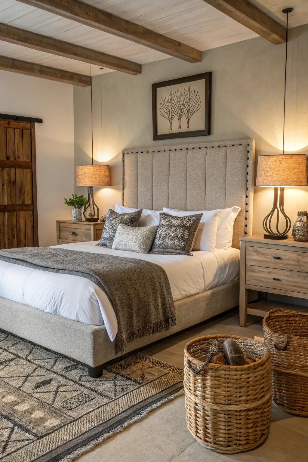 Balancing contemporary sophistication with rustic warmth.
