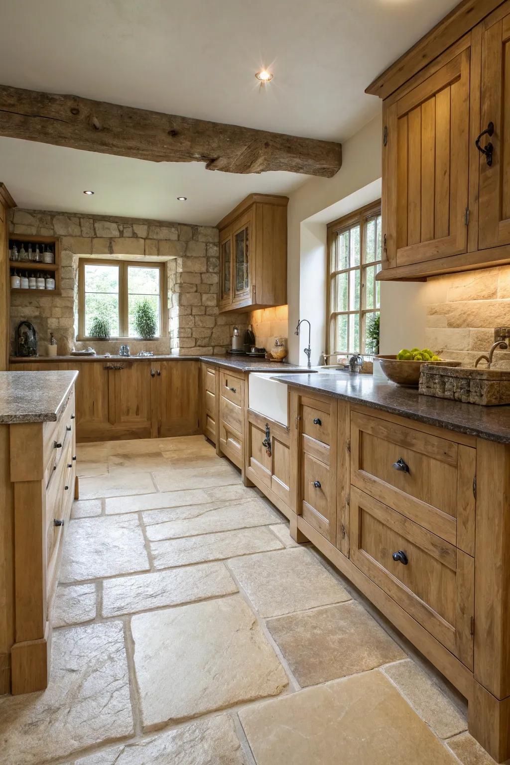 Embrace the elegance of quarried stone.