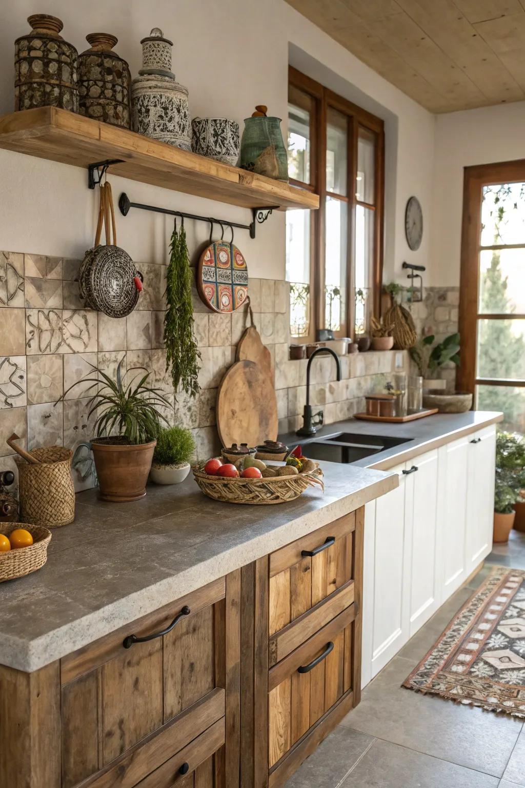 Mixing different materials allows a personal element in your kitchen.