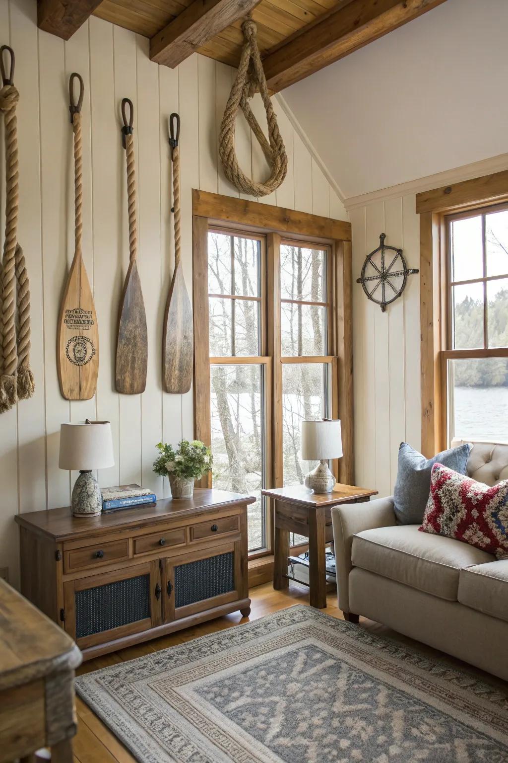 Maritime allusions inject a playful gesture to lakeside living.
