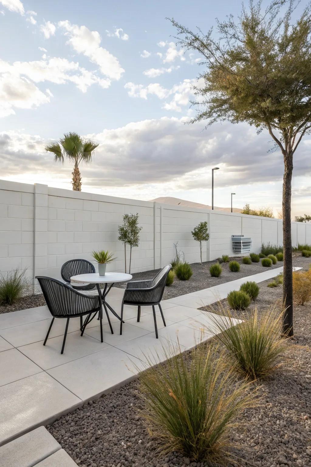 Understated Las Vegas backyard flaunting elegant design aspects.