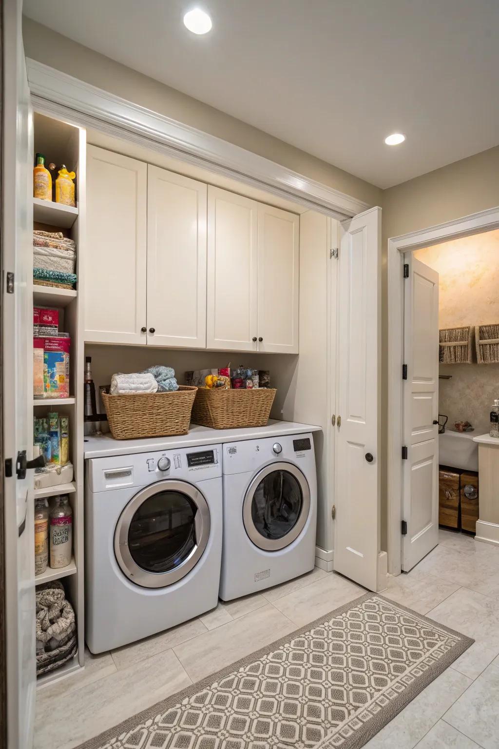 Elegant hidden storage for a clean and simple look.