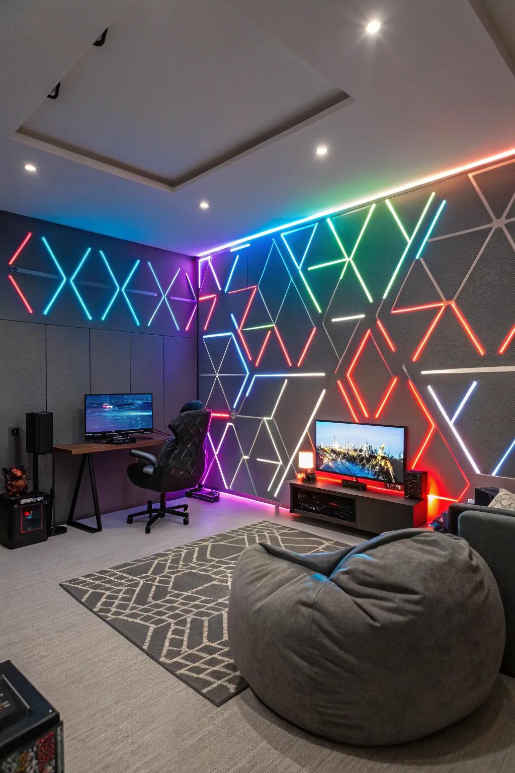Introduce extent through geometric LED designs.